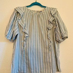 Universal Thread Striped Puffy Sleeve Blouse